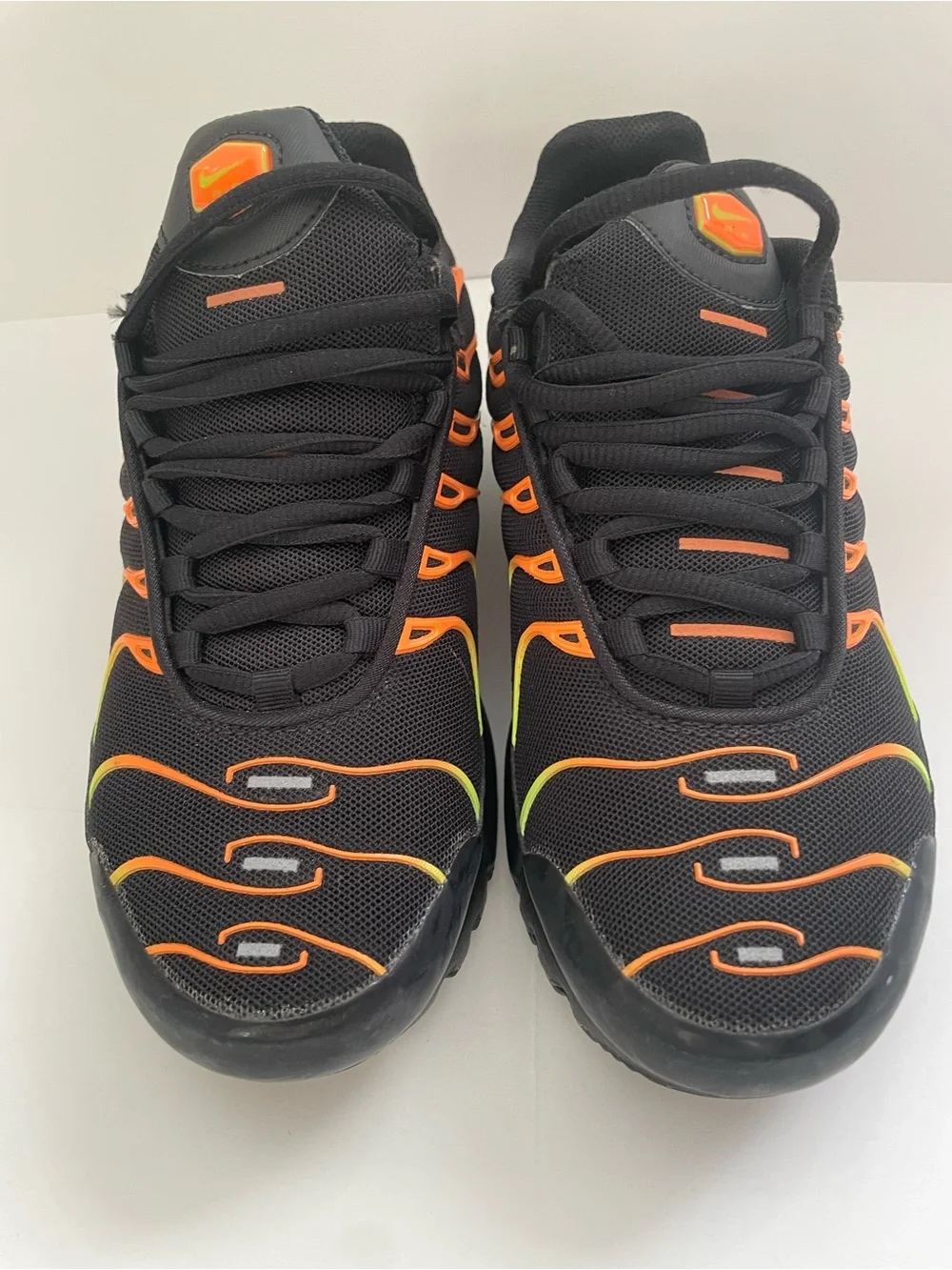 Nike Men’s Black Sneakers with Orange and Neon Green Accents